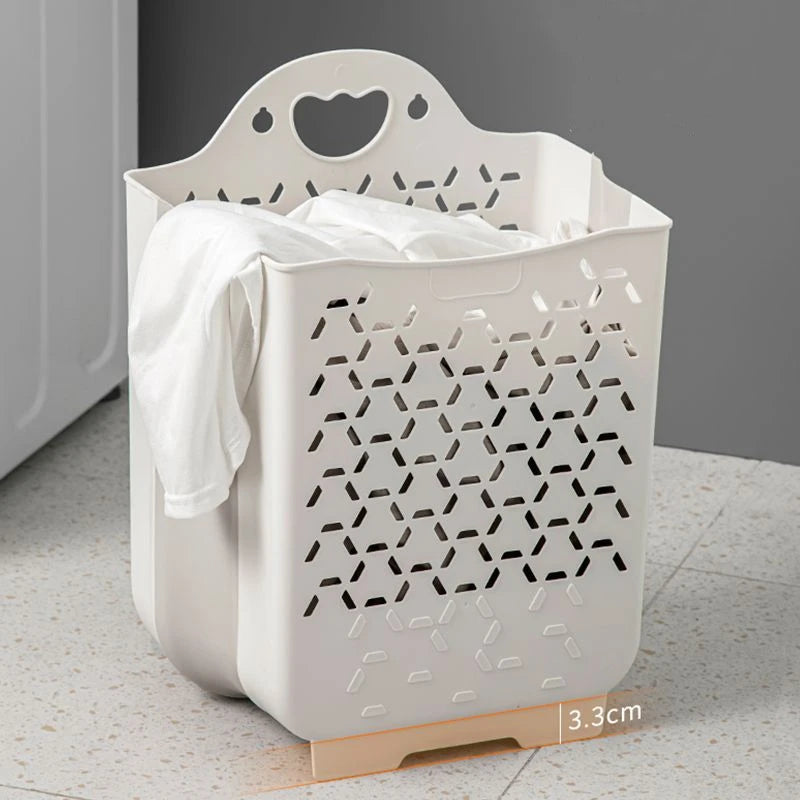 Panier à linge en plastique mural pliable