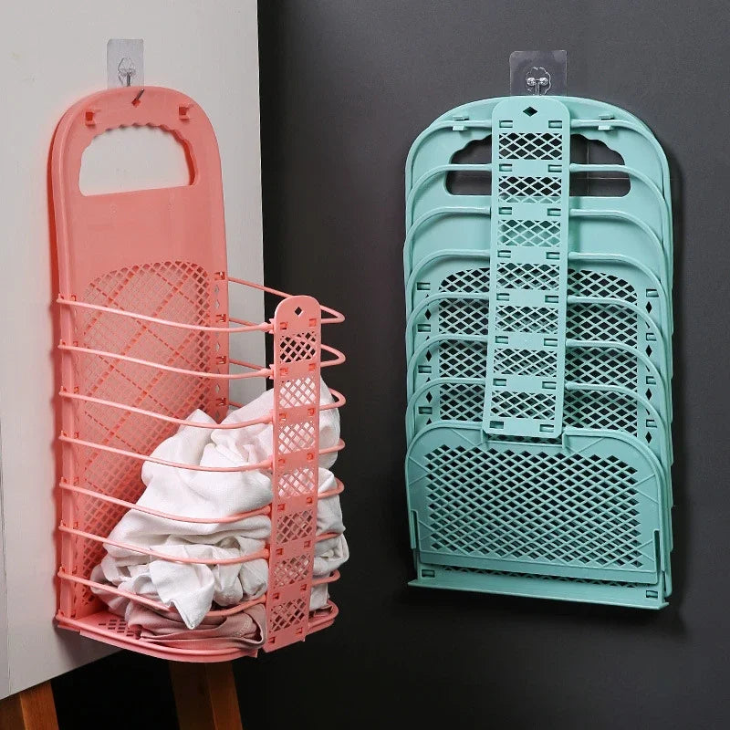 Panier à linge mural pliable en plastique - compact