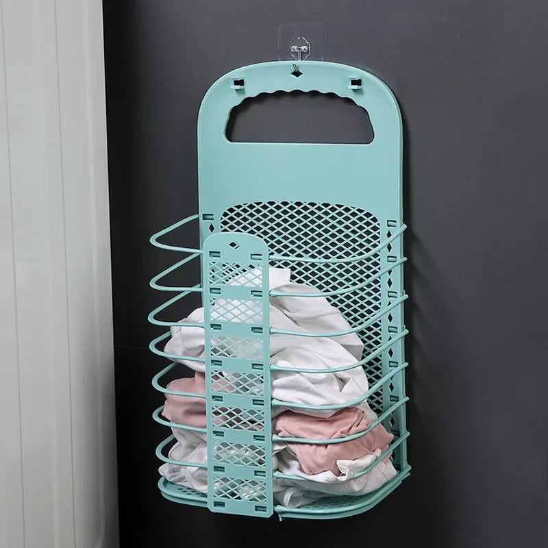 Panier à linge mural pliable en plastique - compact