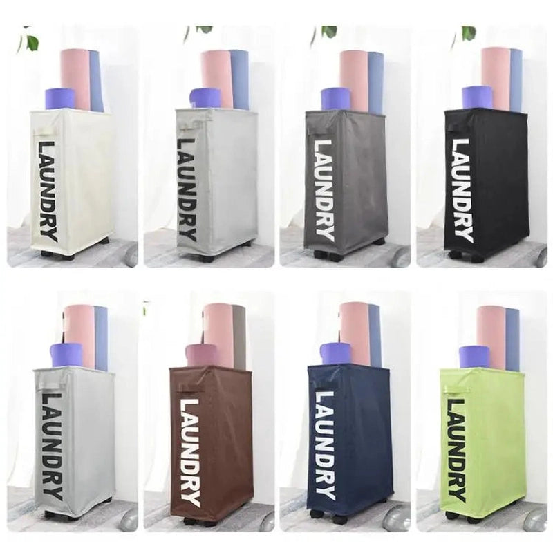 Panier à linge pliable à roulettes multifonction