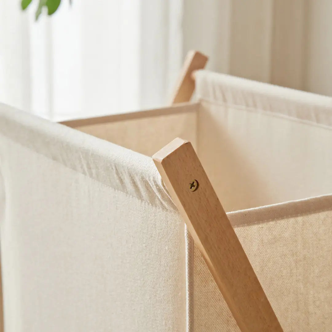 Panier à linge pliable en bambou