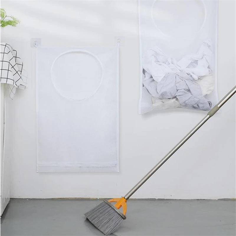 Panier à linge en maille mural pliable