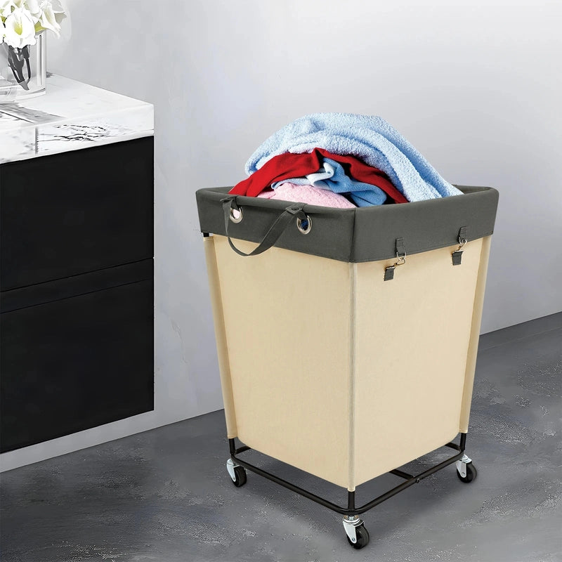 Panier à linge en tissu XXL 210L sur roulettes grande capacité, imperméable