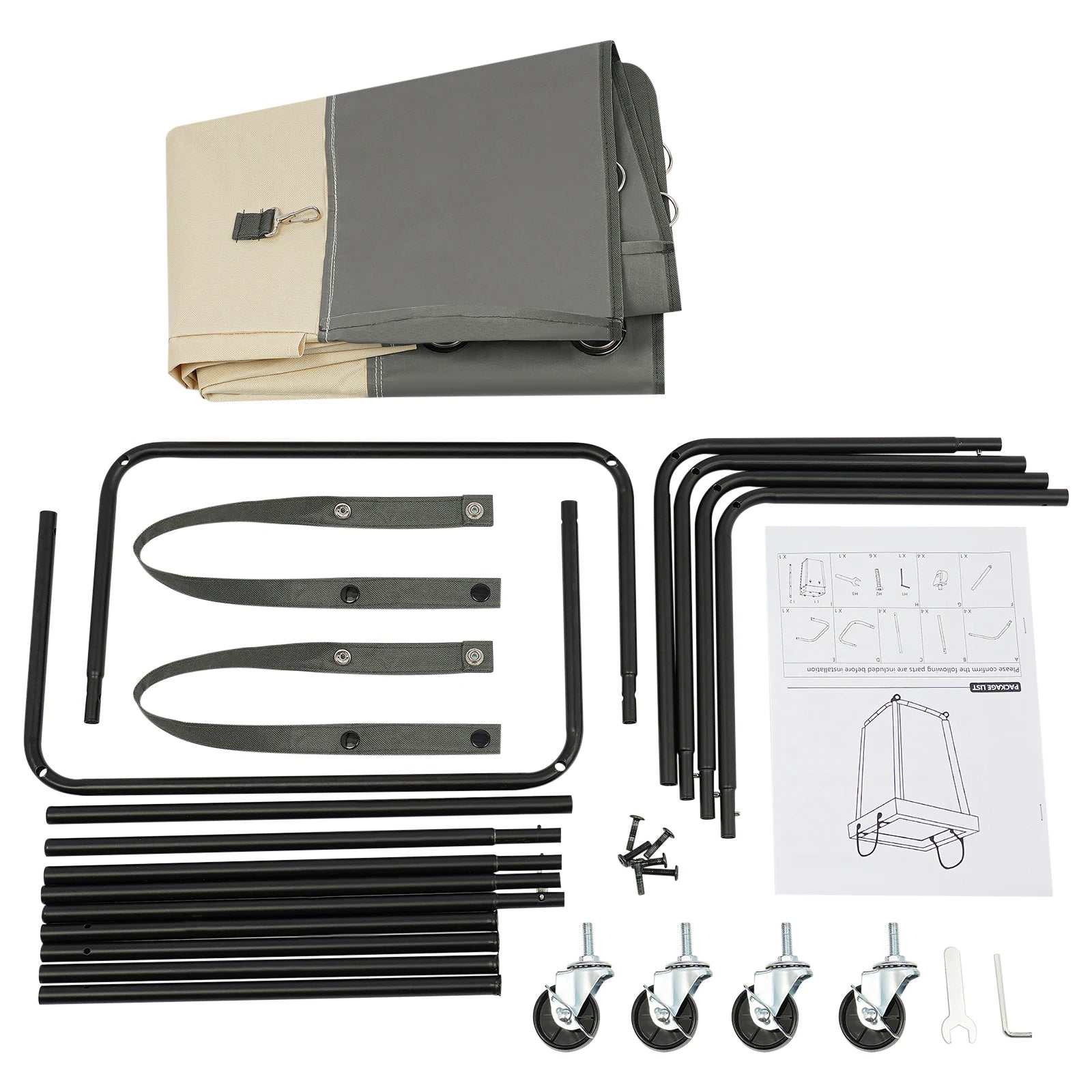 Panier à linge en tissu XXL 210L sur roulettes grande capacité, imperméable