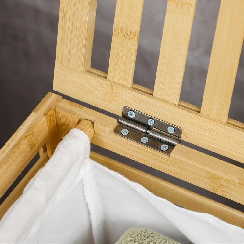 Panier à linge en bambou avec couvercle