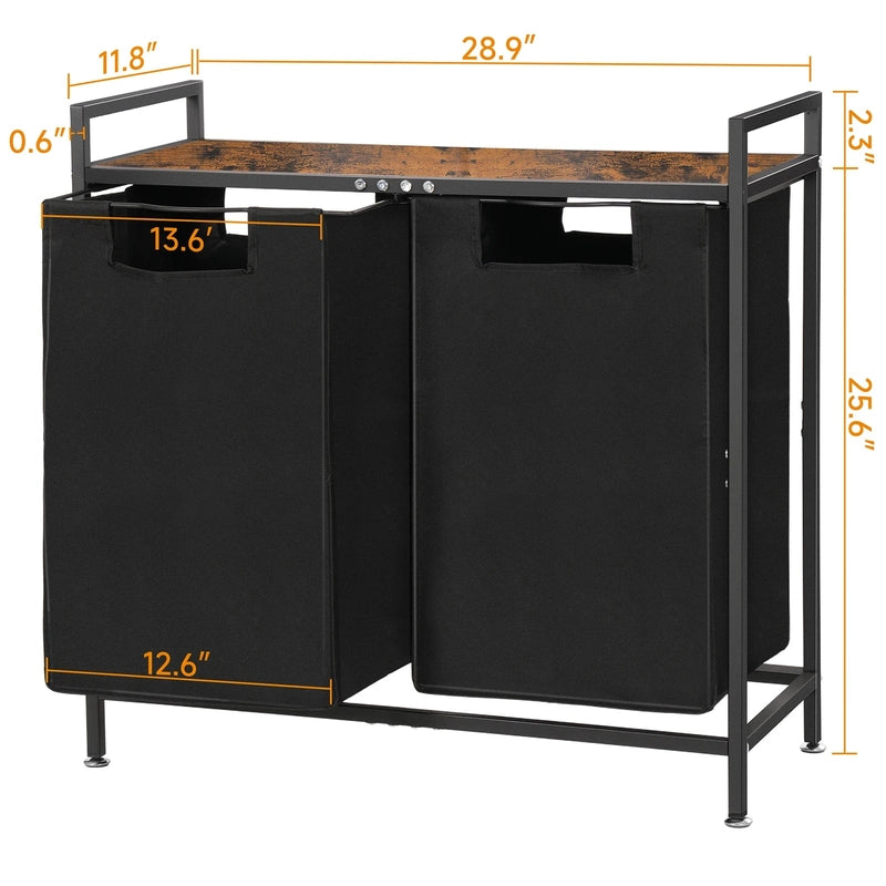 Panier à linge en tissu double et pliable