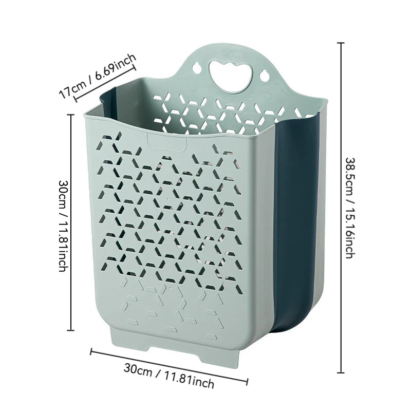 Panier à linge en plastique mural pliable