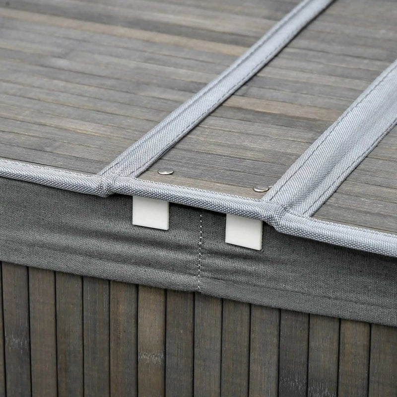 Panier à linge en bambou avec 2 compartiments