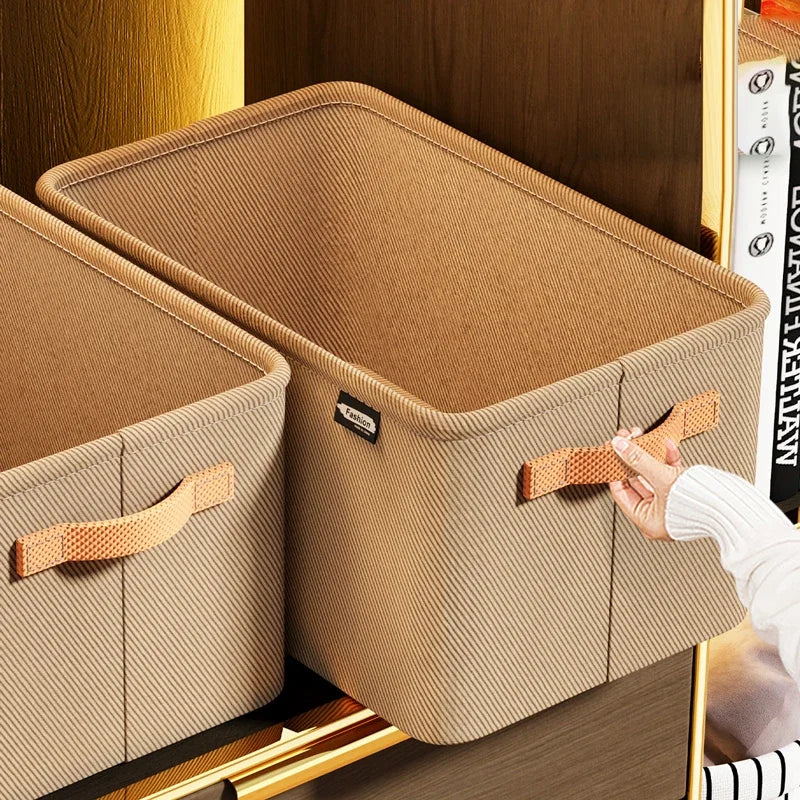Panier de rangement pliable avec couvercle
