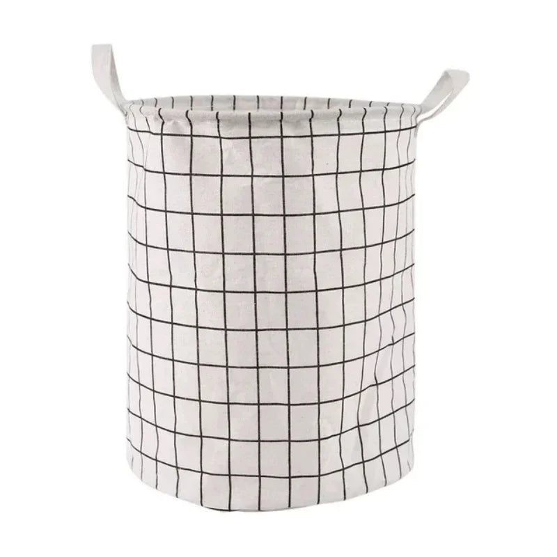 Panier à linge pliable en tissu coton et lin