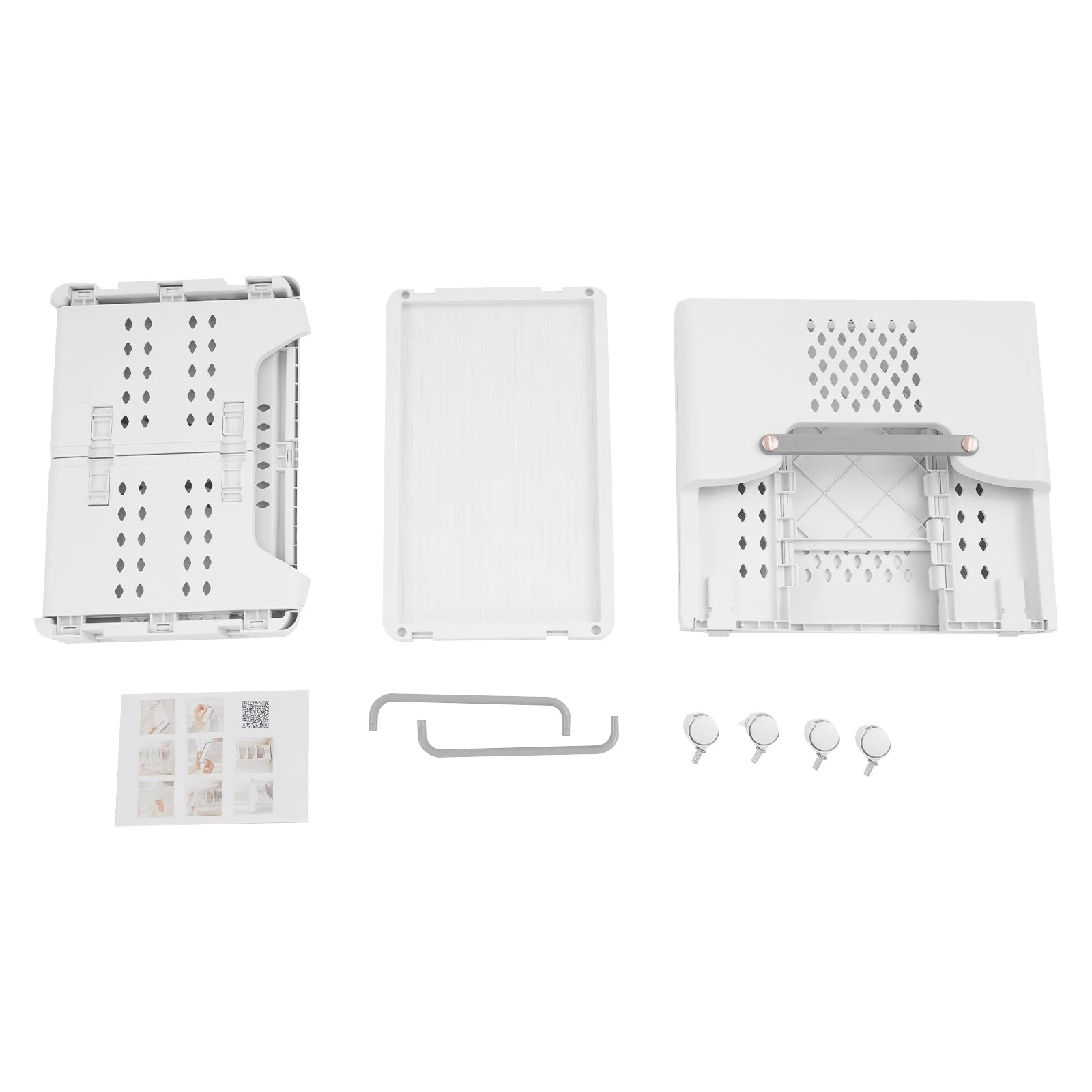 Panier à linge en plastique 2 niveaux avec roulettes