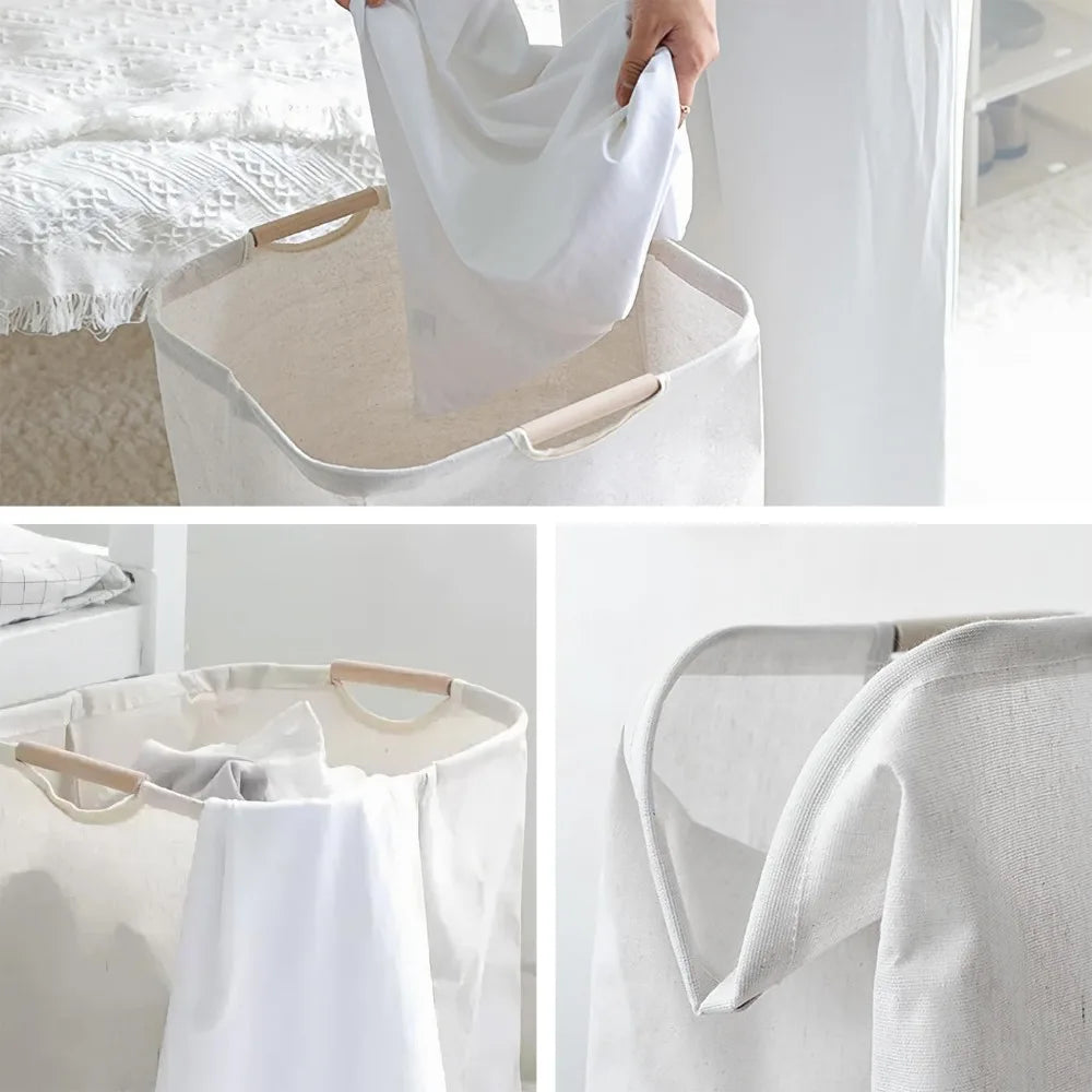 Panier à linge en coton pliable et imperméable