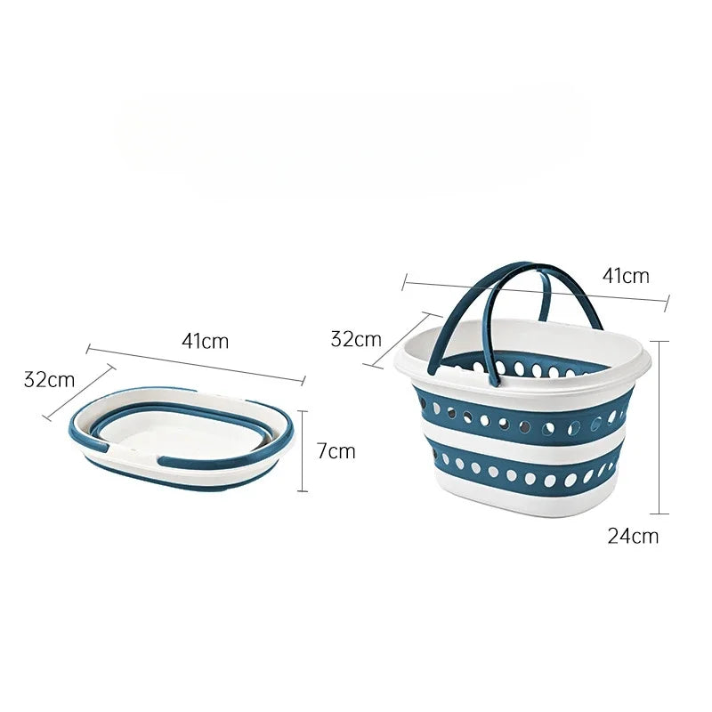 Panier à linge pliable 16L en plastique rigide