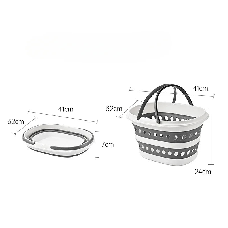 Panier à linge pliable 16L en plastique rigide