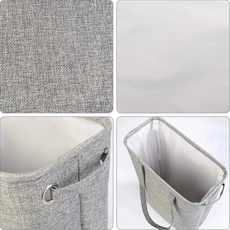 Panier à linge en tissu fin avec couvercle