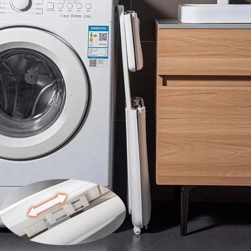 Panier à linge plastique à 2 étages avec roulettes et pliable