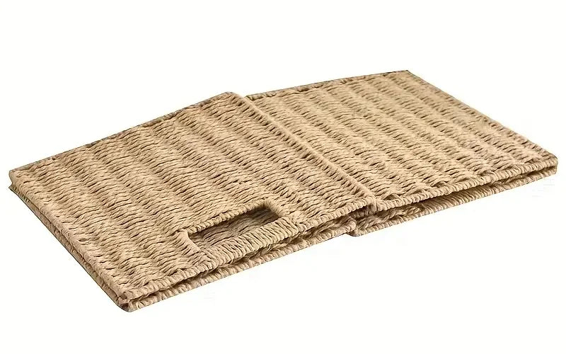 Panier à linge rangement en osier naturel tressé à la main