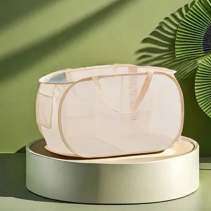 Panier à linge rectangulaire pliable en tissu maille polyester