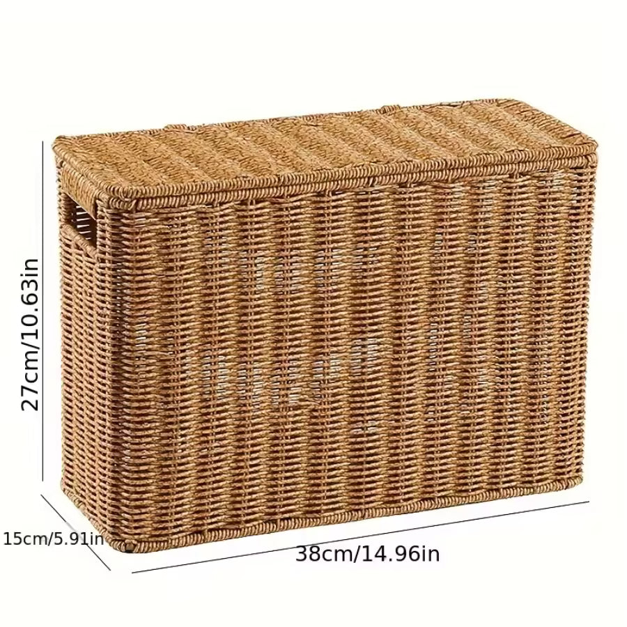 Panier à linge rangement tressé en plastique