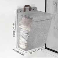 Panier à linge adhésive mural pliable