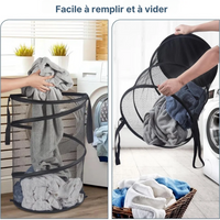 Panier à linge pliable en maille aérée