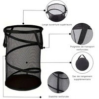 Panier à linge pliable en maille aérée