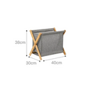 Panier à linge en bois et tissu pliable