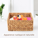 Panier à linge rangement rectangulaire en rotin naturel tressé à la main