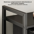 Panier à linge en tissu 2 compartiments avec roulettes et étagère