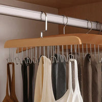 Organiseur cintre multifonction suspendu en bois