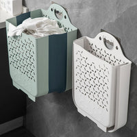 Panier à linge en plastique mural pliable