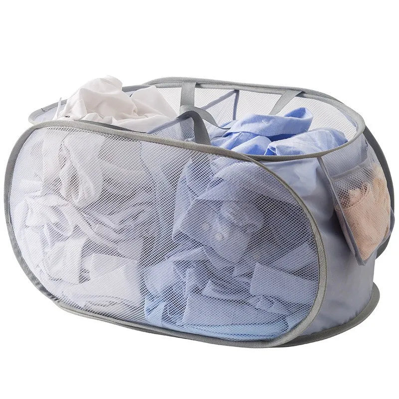 Panier à linge rectangulaire pliable en tissu maille polyester