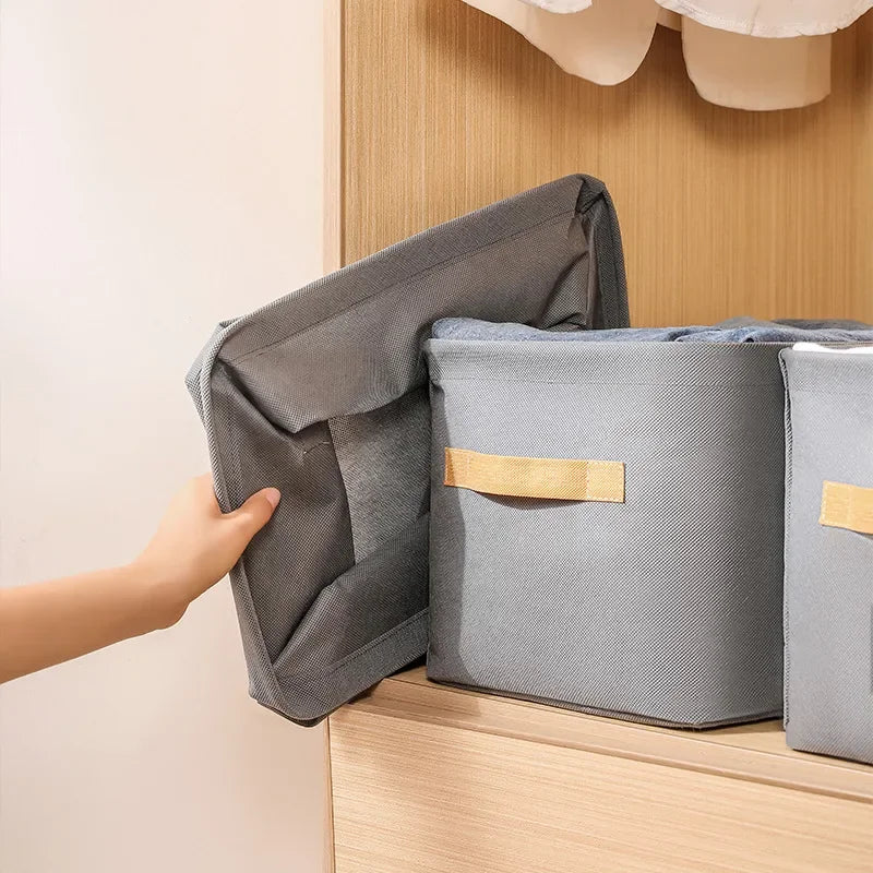 Panier de rangement pliable avec couvercle