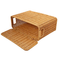 Panier à linge rangement tressé avec poignées