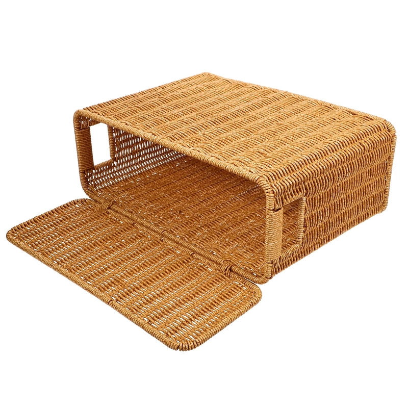 Panier à linge rangement tressé avec poignées