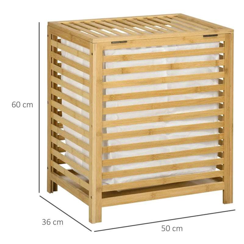 Panier à linge en bambou avec couvercle
