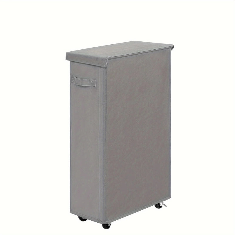 Panier à linge en tissu à roulettes 65L avec couvercle