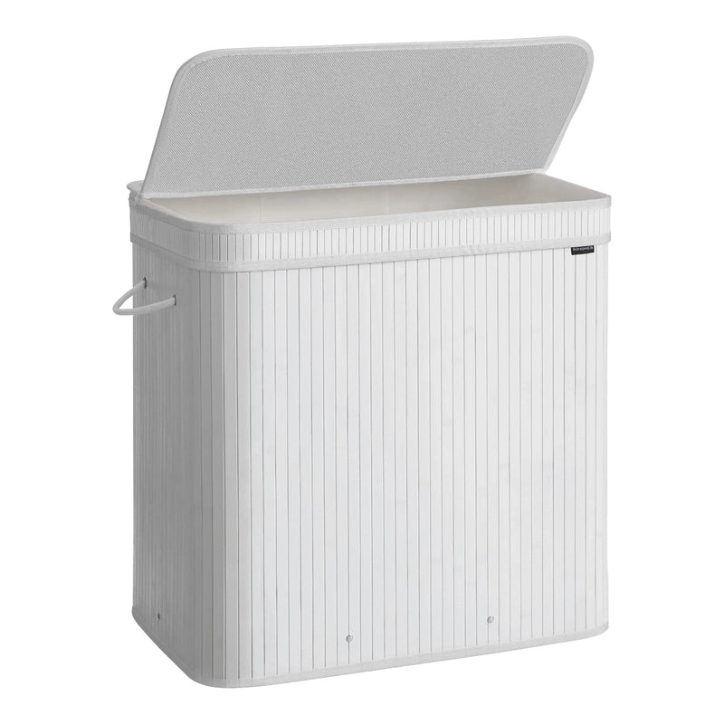 Panier à linge en bambou avec couvercle - 150L