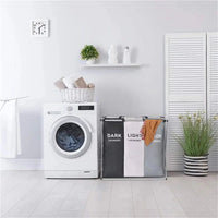 Panier à linge en tissu 3 compartiments pliable