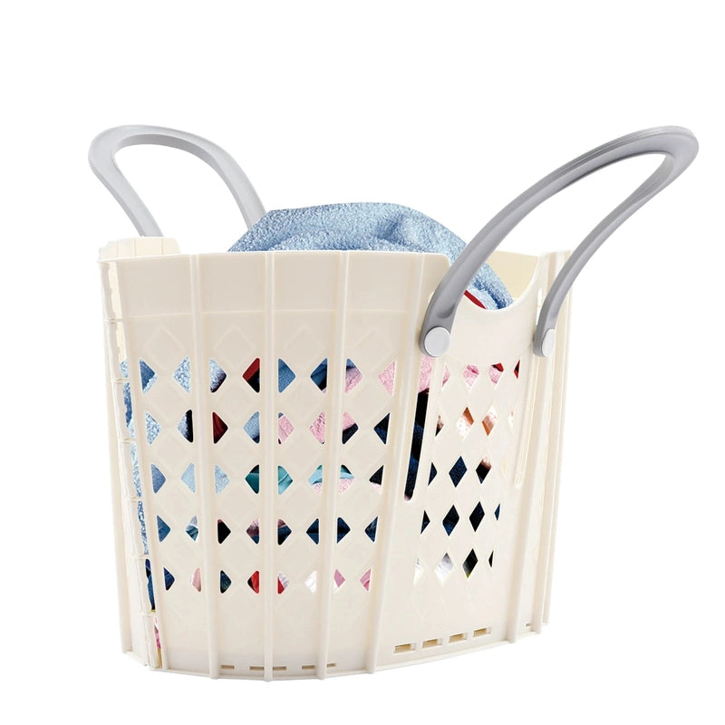 Panier à linge plastique pliable avec poignées réglables