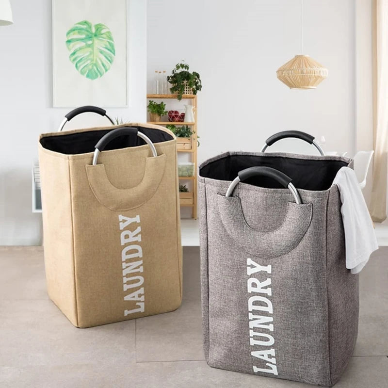 Grand panier à linge en tissu pliable