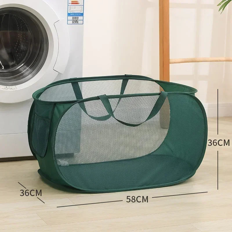 Panier à linge rectangulaire pliable en tissu maille polyester