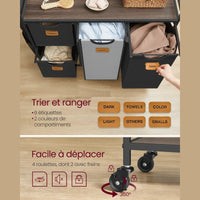 Panier à linge en acier et tissu 4 compartiments