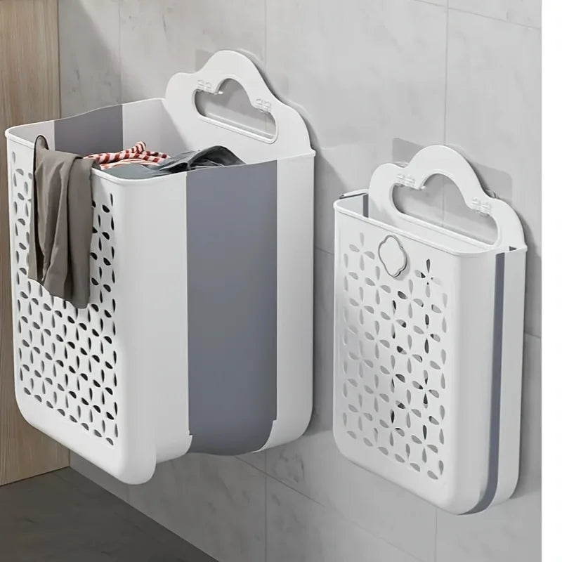 Panier à linge mural pliable en plastique