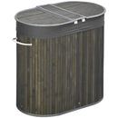 Panier à linge en bambou avec 2 compartiments