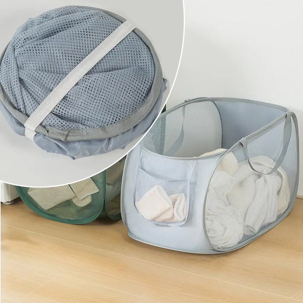 Panier à linge pliable mural compact