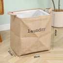 Panier à linge pliable en toile de jute