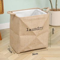 Panier à linge pliable en toile de jute