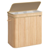Panier à linge en bambou avec couvercle - 150L