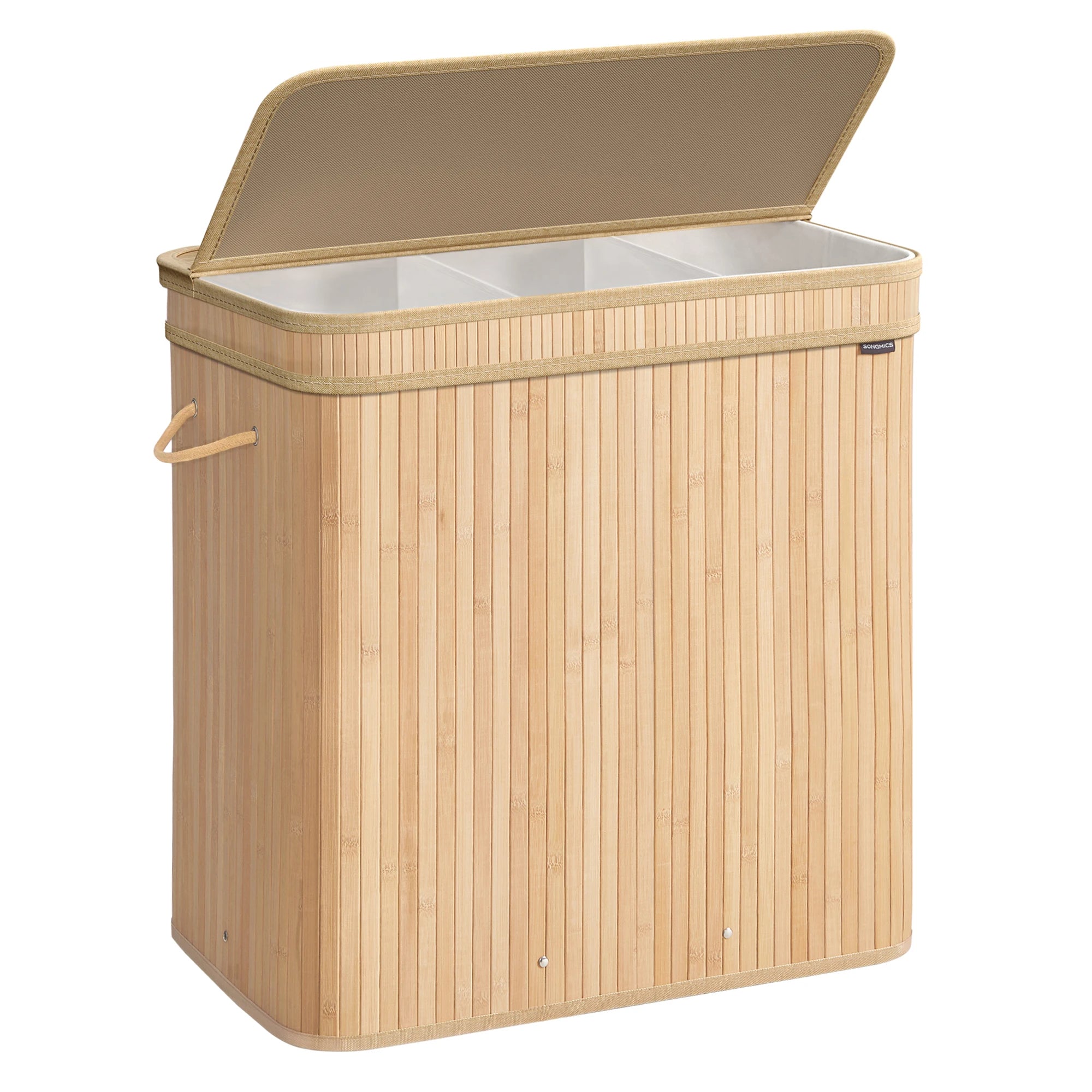 Panier à linge en bambou avec couvercle - 150L